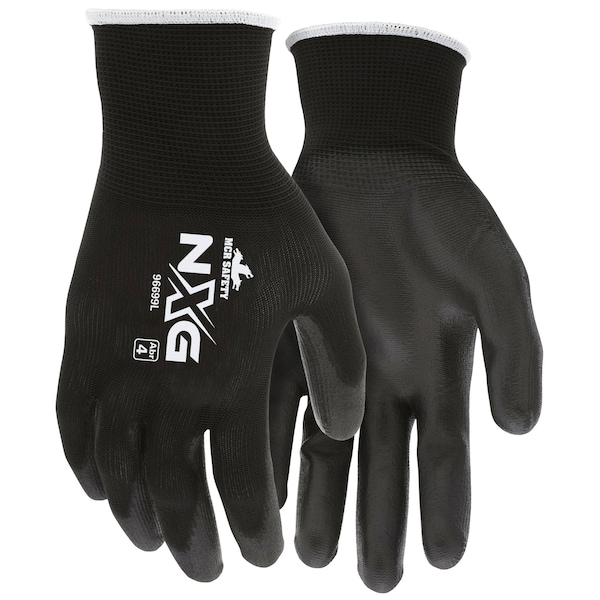 Mcr Safety Gloves, Black Poly Black PU 13 Gauge XXL, 12PK 96699XXL - main